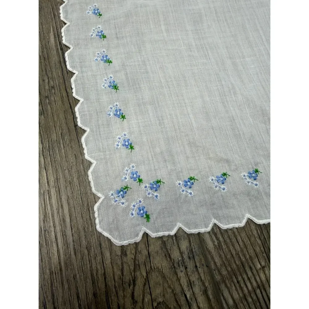 Mixed Lof of 9 Vintage White Handmade Embroidered Napkins Bridal Floral